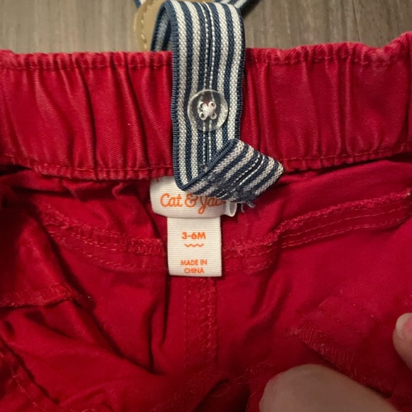 Cat & Jack Red burgundy with Striped Suspenders size 3/6M - Picture 4 of 4